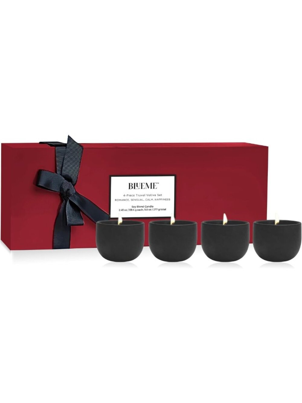 Romantic Black Ceramic Votive Candles for Valentine's Day | Renew Happiness